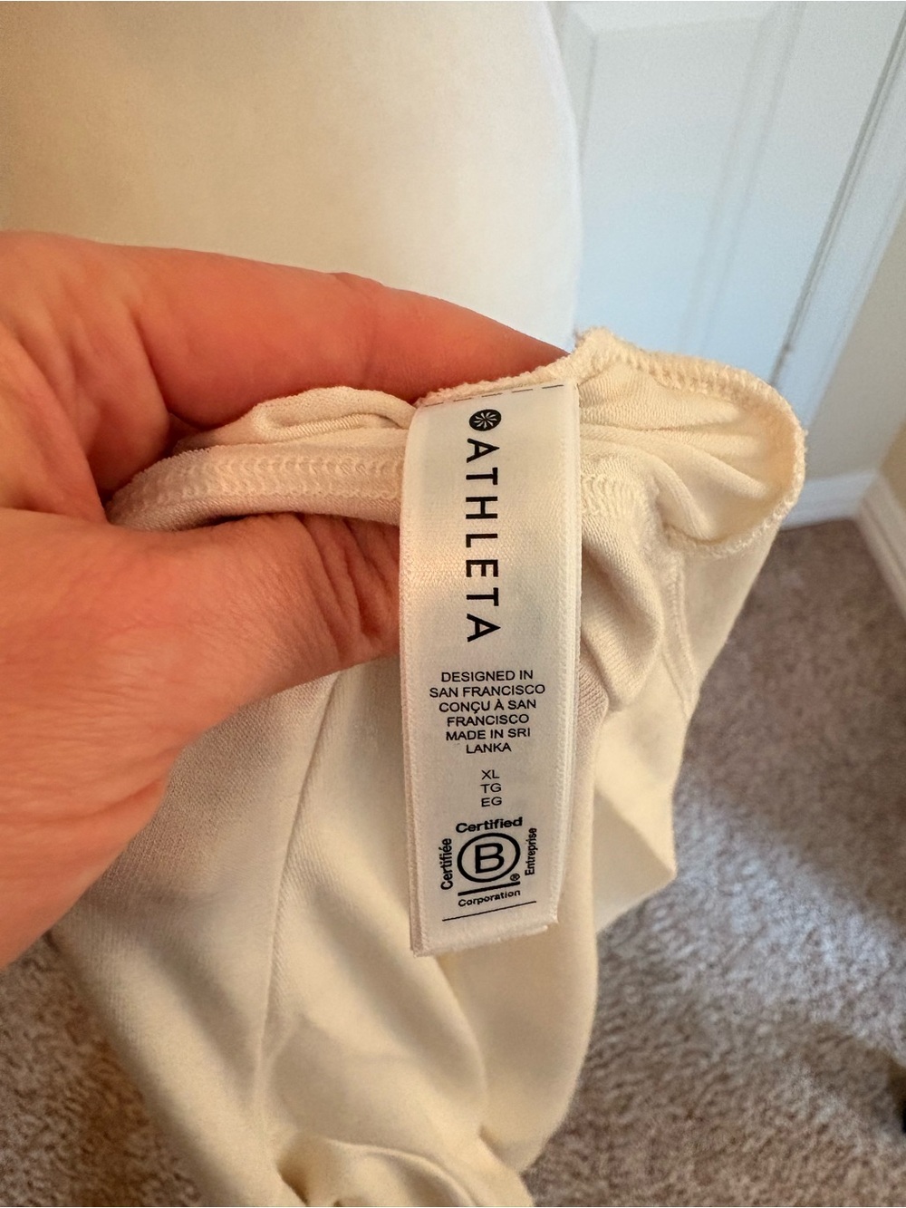 Athleta Long-Sleeve Crewneck Top in Cream - Picture 8 of 9